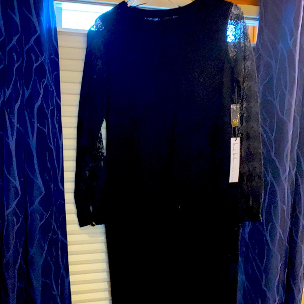 Black lace sleeved dress